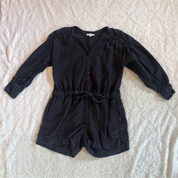 Joie Bosworth linen belted waist romper - Picture 3 of 12